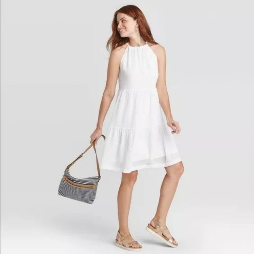 A New Day Summer Dress Women Size Medium White New